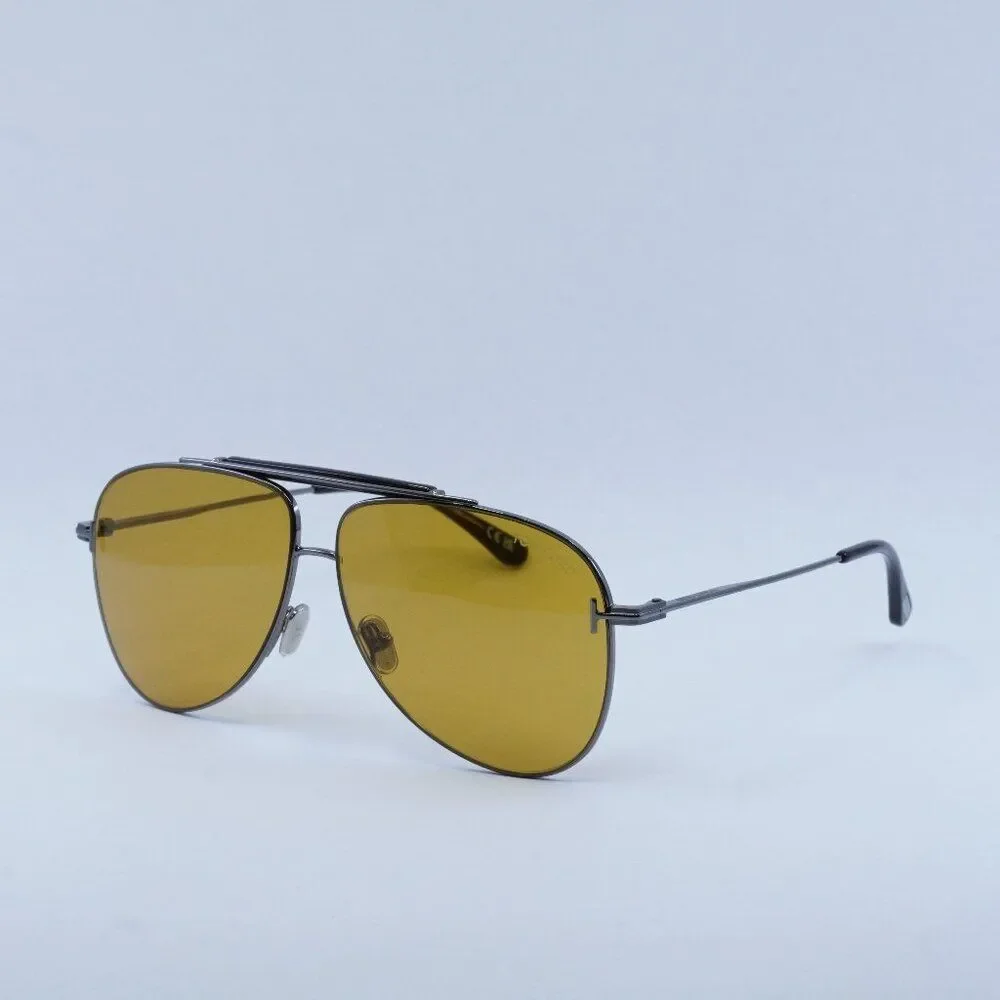 NEW TOM FORD BRADY FT1018 08E SILVER BROWN SUNGLASSES - Picture 3 of 11